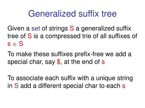 PPT - Suffix trees and suffix arrays PowerPoint Presentation, free ...