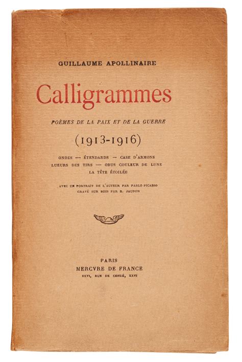 Guillaume Apollinaire Calligrammes Poa Mes De La 10