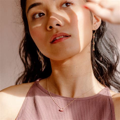 Garnet Gemstone Mimic Earrings