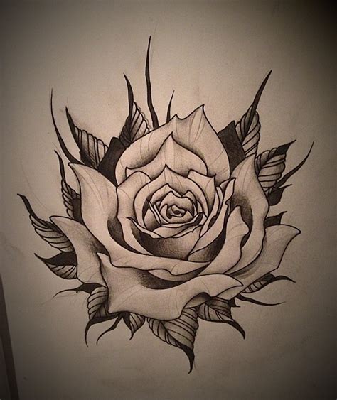 Neo Traditional Rose Outline