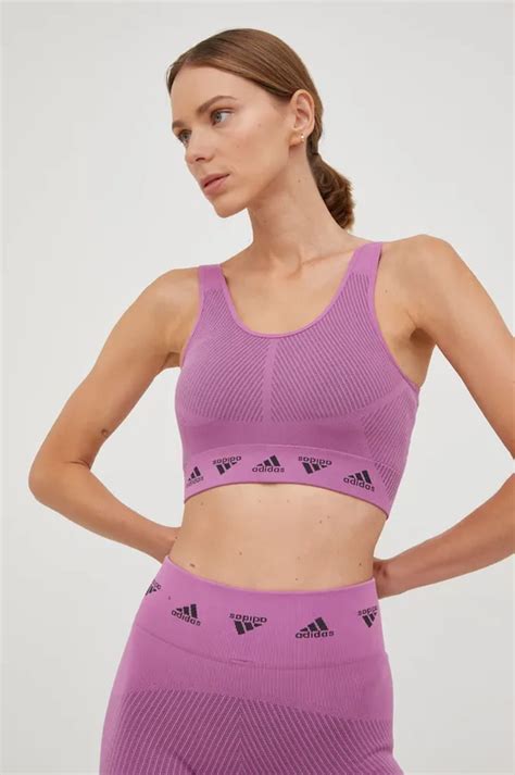 Спортивный бюстгальтер adidas Performance Aeroknit цвет фиолетовый ...