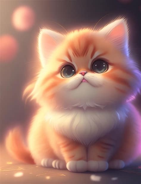 Premium AI Image | Cute and fluffy little cat