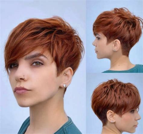 Fluffy Beautiful Hair Color Pixie Cut Synthetic 6 Inch Side Part Short ...