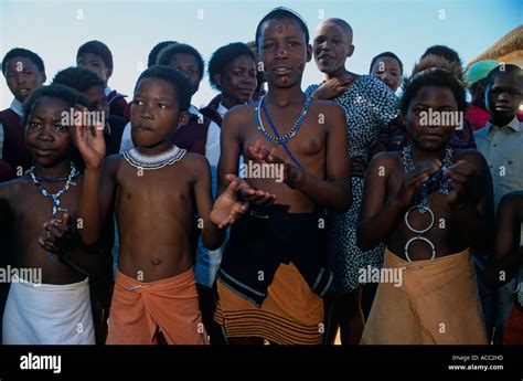 group  dancers performing traditional zulu dance south africa stock