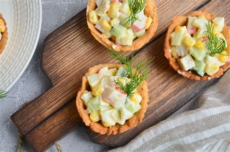 Салаты в тарталетках – 5 простых и вкусных рецептов с фото (пошагово)