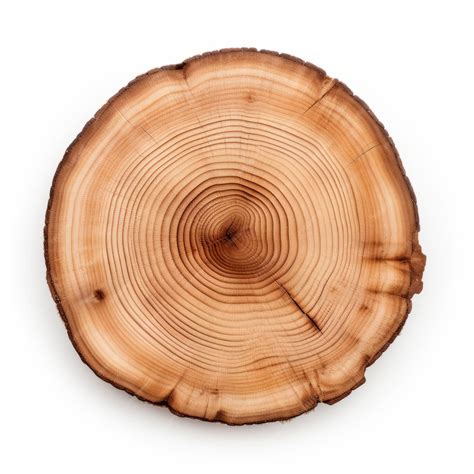 Premium AI Image | Top view of a cedar tree wood slice isolated on a white