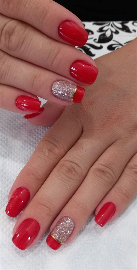Unhas Curtas Decoradas Vermelhas - Pin de Stephanie Hutchison em nails em 2024 | Unhas vermelhas curtas ...