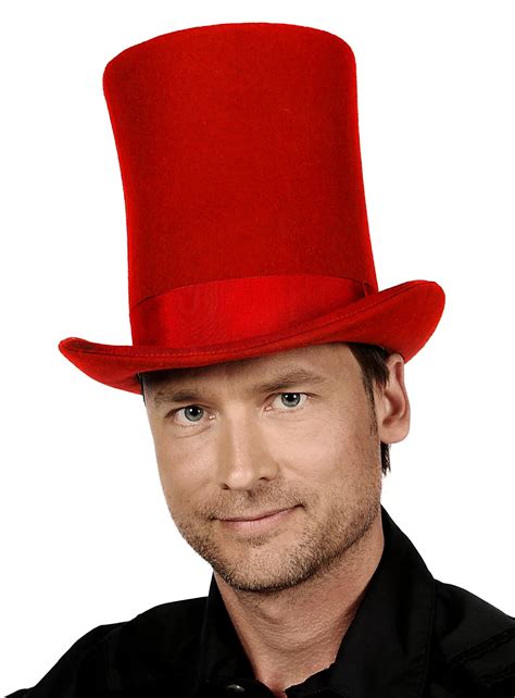 Tall Top Hat red - maskworld.com