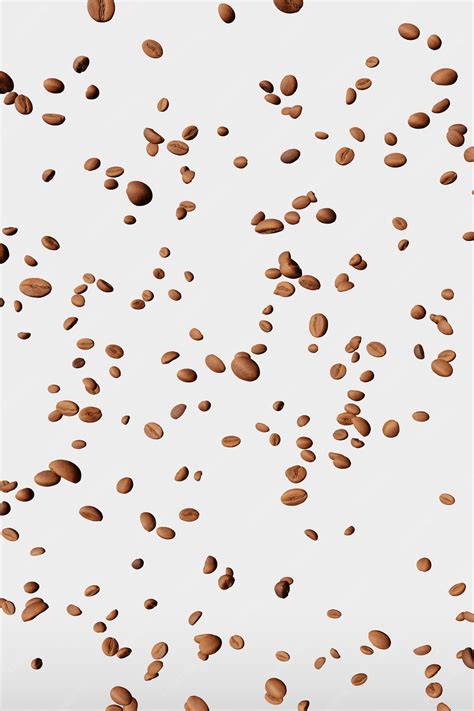 Premium Photo | Falling coffee beans white background isolated shadows