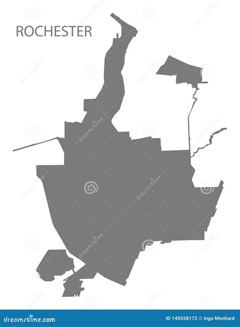 Rochester New York City Map With American National Flag Illustration