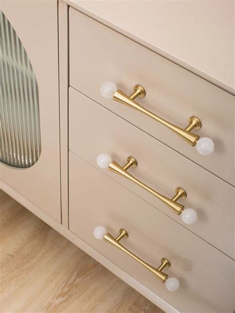 Brushed Brass Handles Solid Brass Cabinet Pulls Unique - Etsy | Brass ...