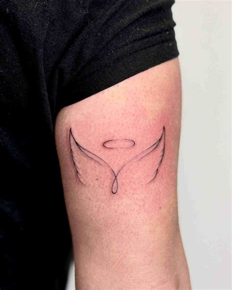 70 Angel Wings Tattoo Design Inspiration - Memorial, Minimalistic, 11: