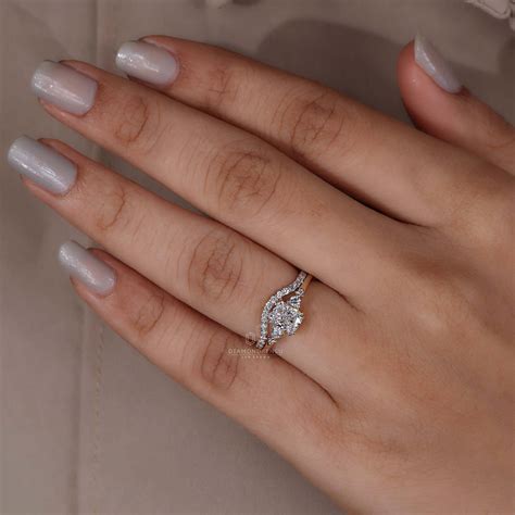 Radiant Cut Five Stone Lab Grown Diamond Bridal Wedding Set