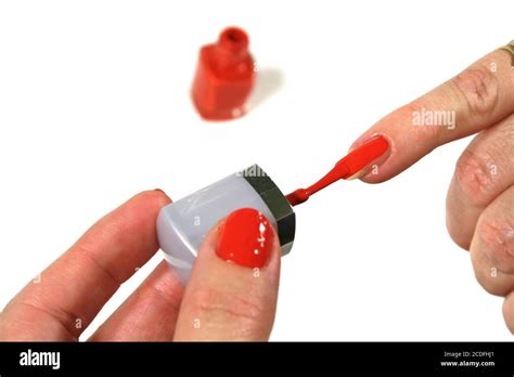 Female Painting Fingernails Stock Photo - Alamy