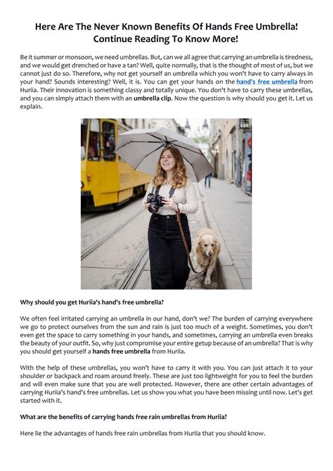 Here Are the Never Known Benefits of Hands Free Umbrella! Continue