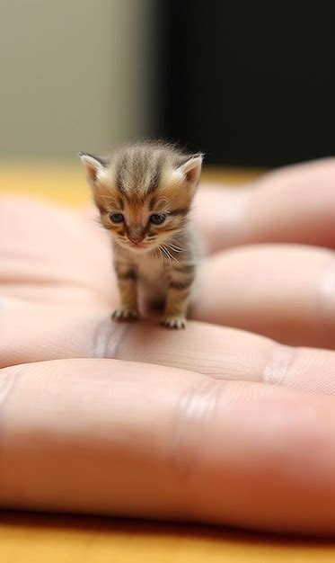 Premium Photo | The worlds smallest kitten generative ai