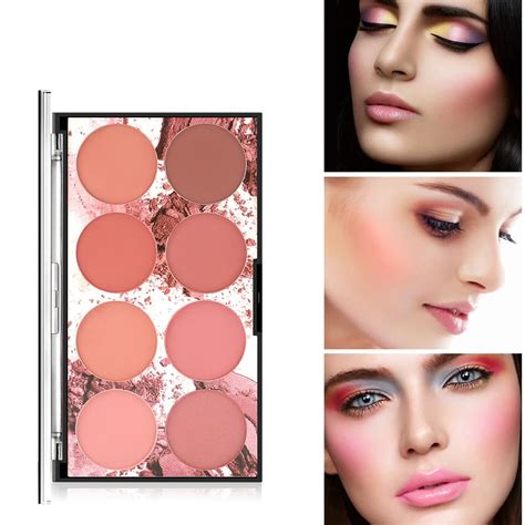 Amazon.com : 8 Color Blush Palette, Matte and Shimmer Powder, Highlight ...