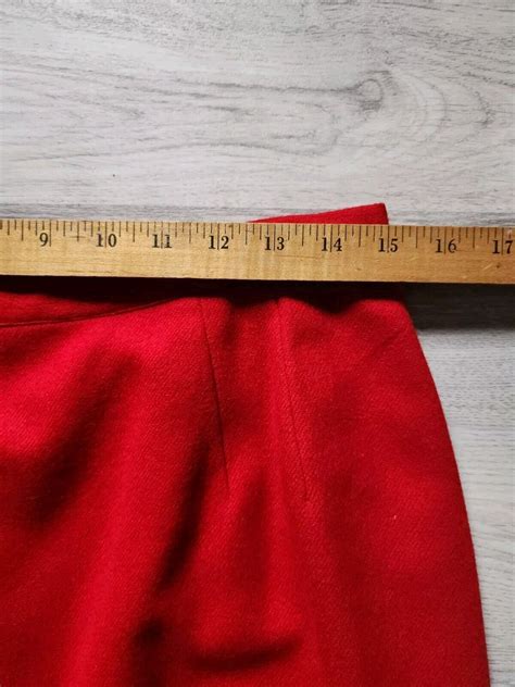 100% WOOL VINTAGE SKIRT WOMENS PETITE RED WOOL SKIRT PLEATS | eBay