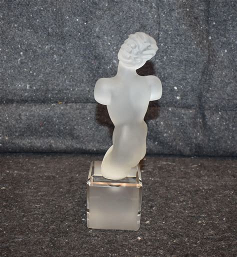 Art Deco Style GLass and Frosted Nude Female Sculpture For Sale at 1stDibs