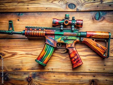 classic rifle design featuring ar  style firearm  beautifully