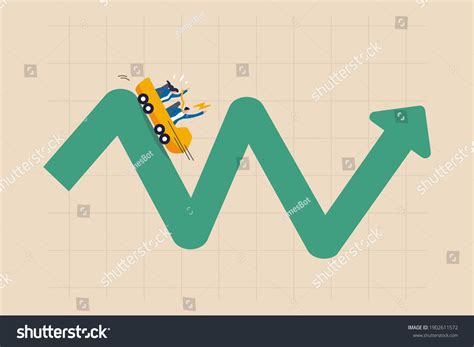 Investment Volatility Metaphor Riding Roller Coaster Stock Vector ...