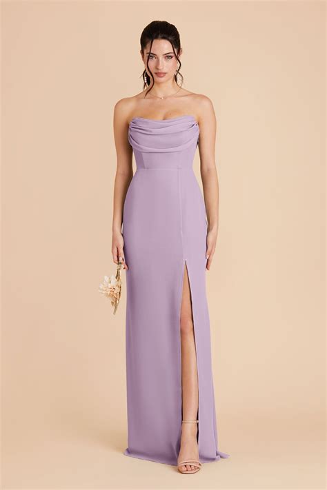 Mira Chiffon Dress in Lavender | Birdy Grey