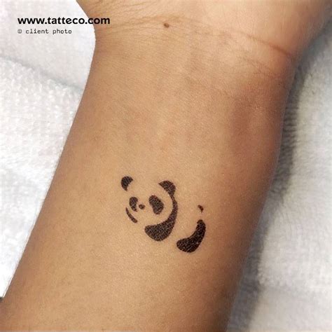 Minimalist panda bear temporary tattoo, get it here