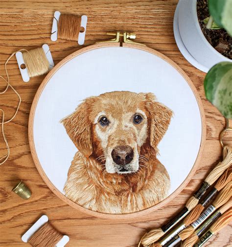 Embroidering a Golden Retriever - A Heartwarming Project : r/Embroidery