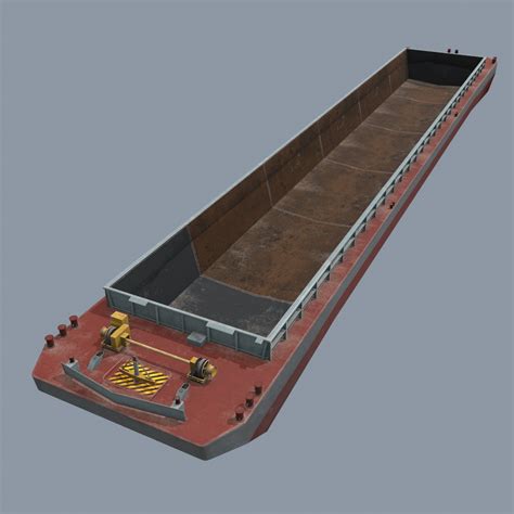 real time pusher boat barge  model turbosquid
