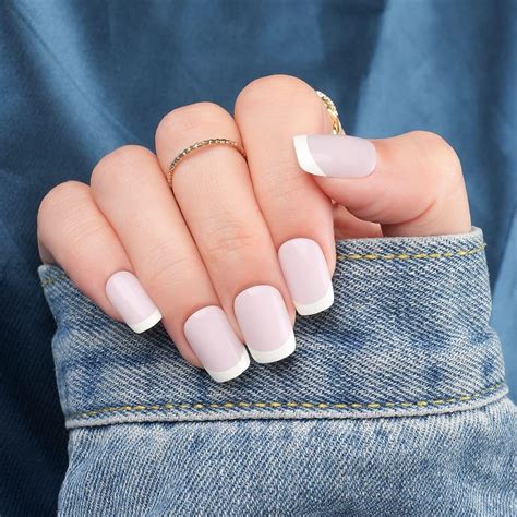 Jofay Fashion White French Tips Press On Nails Short Kit -White French