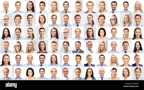 collage with many business people portraits Stock Photo - Alamy