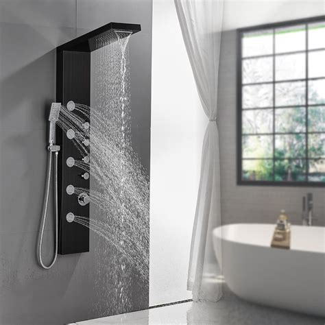 Amazon.com: ROVATE Sistema de panel de ducha tipo cascada, torre de