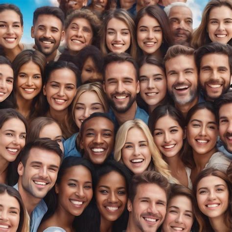 Premium Photo | Smiles around the world composite image of a large ...