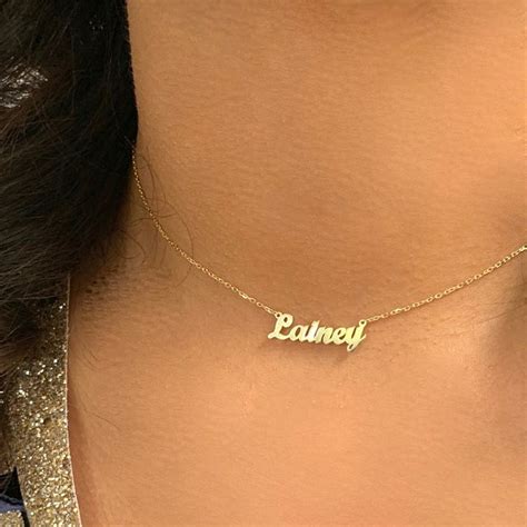 14k Solid Gold Name Necklace Gold Name Necklace Name - Etsy