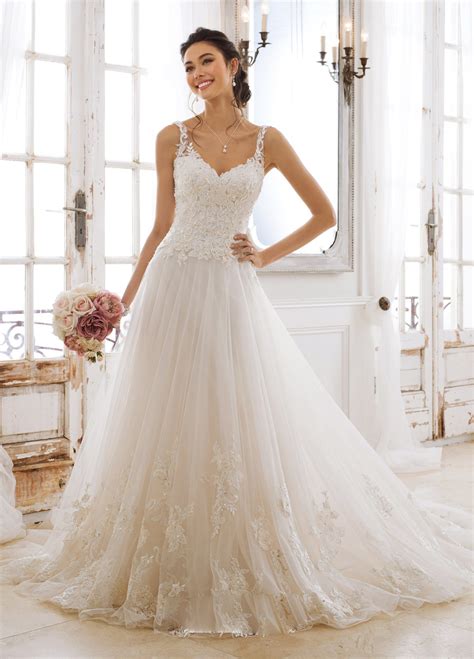 Amelie Rocky Straps Lace Tulle Wedding Dress Cheap Price - Lace Tulle