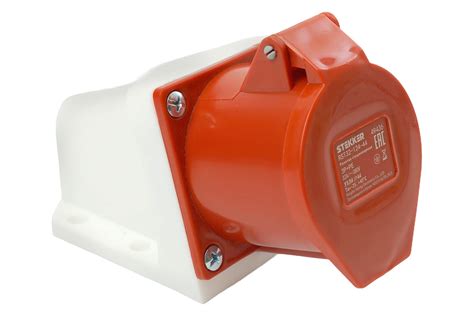 Розетка стационарная STEKKER ST-124 32А 380В 3P PE IP44, RST32-124-4 ...