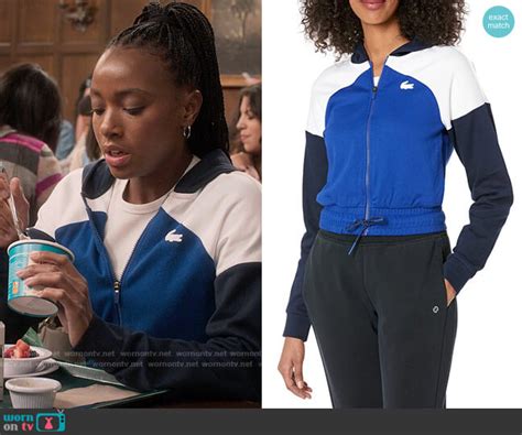 wornontv whitneys blue colorblock hoodie   sex lives  college