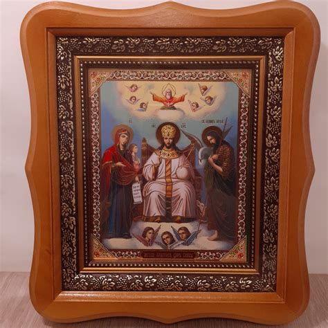 Икона Иисус Христос Царь Славы, Лик 15х18 См, в Светлом Деревянном ...