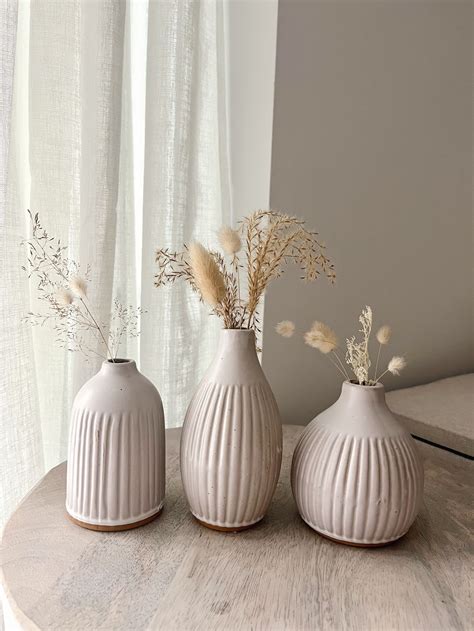 Ceramic Bud Vases - Set Of 3 — Sewn