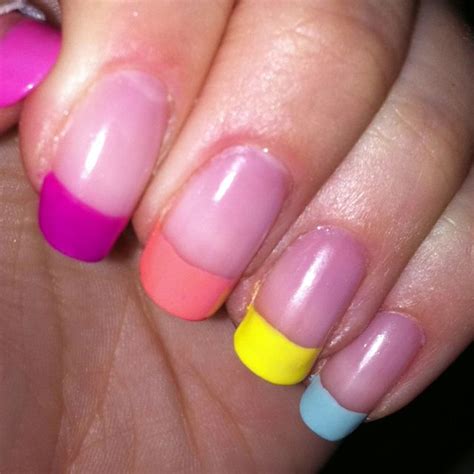 Color French manicure | French nails, Nails, Manicure