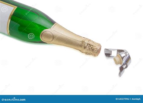 Wine Bottle Stopper and Sparkling Wine on a Light Background Stock ...
