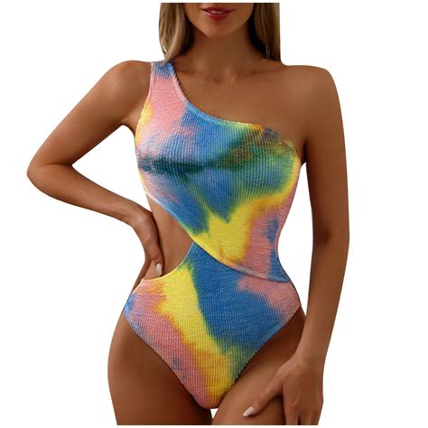 Mrat Women's One-Piece Athletic Swimsuit Sports Women's Wrinkled Fabric