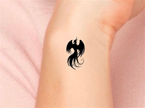 Phoenix Silhouette Temporary Tattoo - Etsy