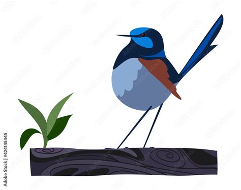 Blue bird cartoon illustration Stock Vector | Adobe Stock