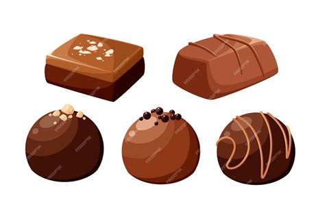 Desenho De Um Chocolate - Um conjunto de chocolates em um fundo branco desenho de desenho animado ...