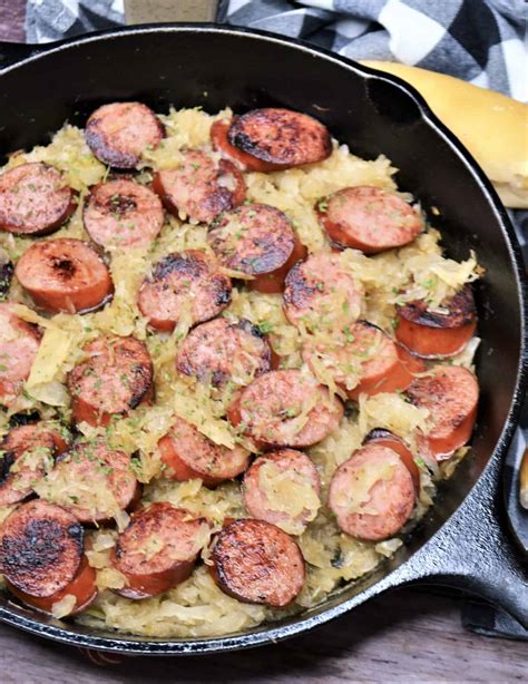 Easy Kielbasa and Sauerkraut - Jersey Girl Cooks