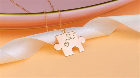 Puzzle Necklace 2 Pieces Couple Name Matching Pendant Gift - Etsy