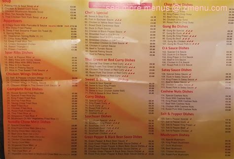 Menu at A1 Chip Shop restaurant, Bolton