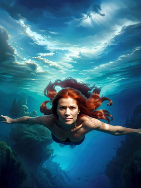 Ariel naked underwater drowning - SeaArt AI