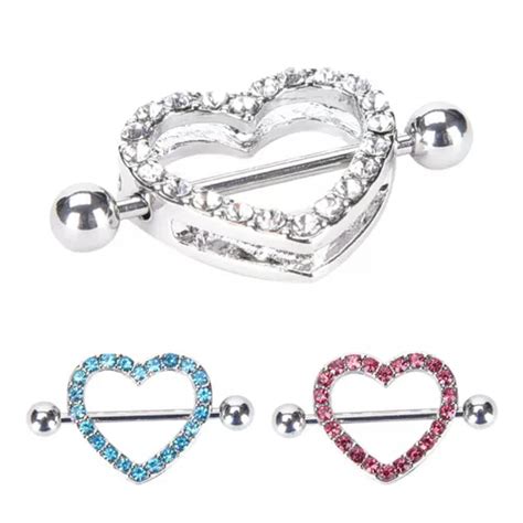 WBQF Heart Shaped Nipple Nipple Ring Steel BarBeIl Piercing Jewelry